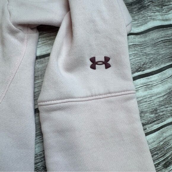 Under Armour Womens Charged Pullover Sweatshirt Pink Maroon L LG Large Tie Waist - Picture 6 of 13